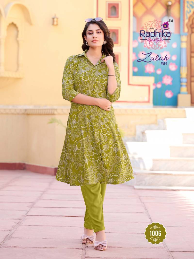 Floral Green Printed RDZ 1006 FVD - Indian Dress House 786