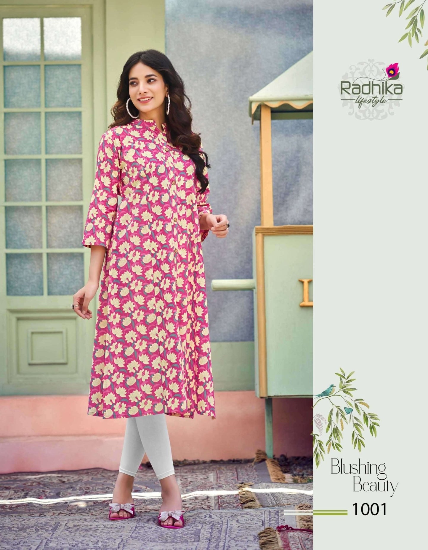 Floral Pink RDM 1001 FVD - Indian Dress House 786