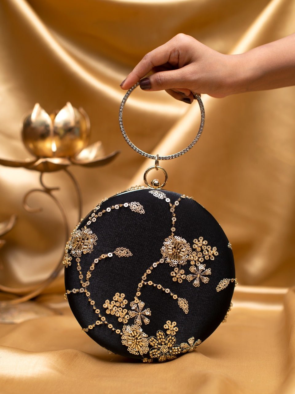 Free Exclusive Black & Gold Floral CFB - Indian Dress House 786