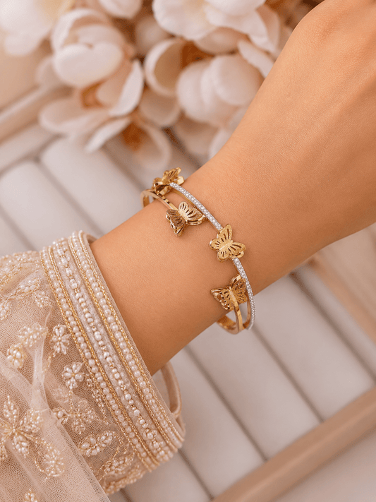 Free Gorgeous Stylish Golden Bracelet ( KADA) JWY - Indian Dress House 786