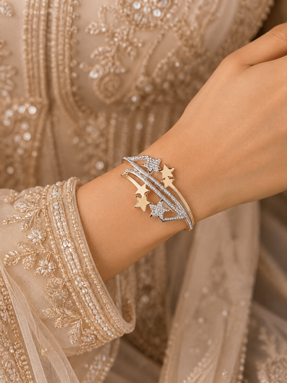 Free Gorgeous Stylish Golden Bracelet ( KADA) JWY - Indian Dress House 786