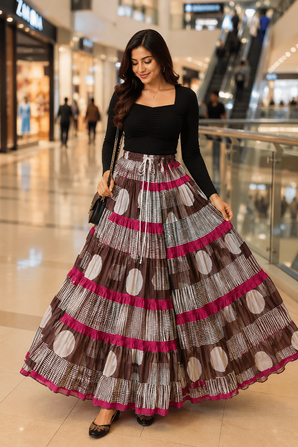 Geometric Print Skirt - Indian Dress House 786