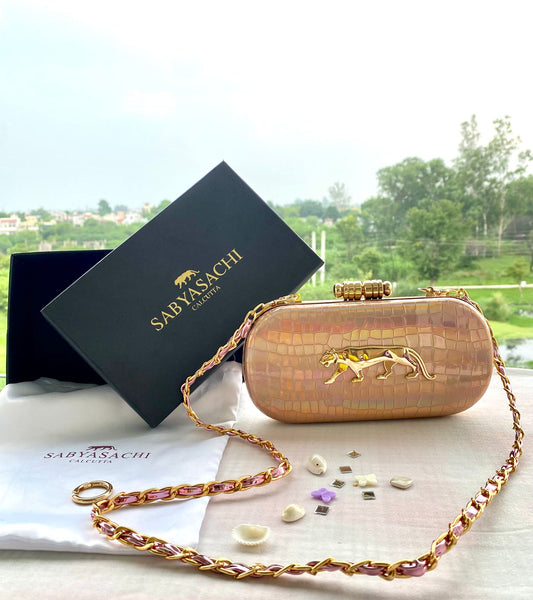 Golden Pink Sabya CFB - Indian Dress House 786