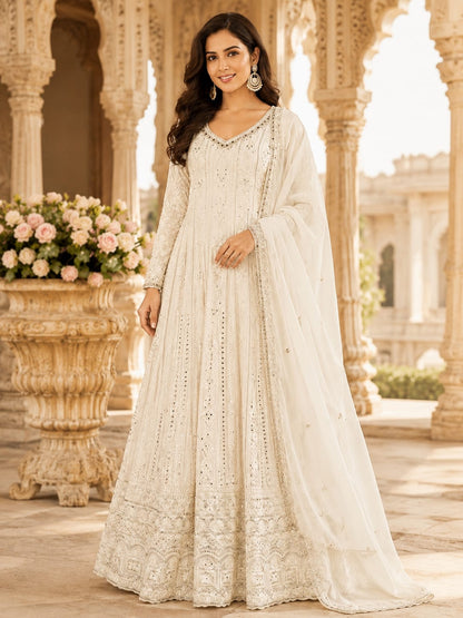 Gorehous Ivory White SHIV FSL - Indian Dress House 786