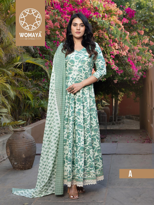 Gorgeeous Green Floral WMCS A FVD - Indian Dress House 786