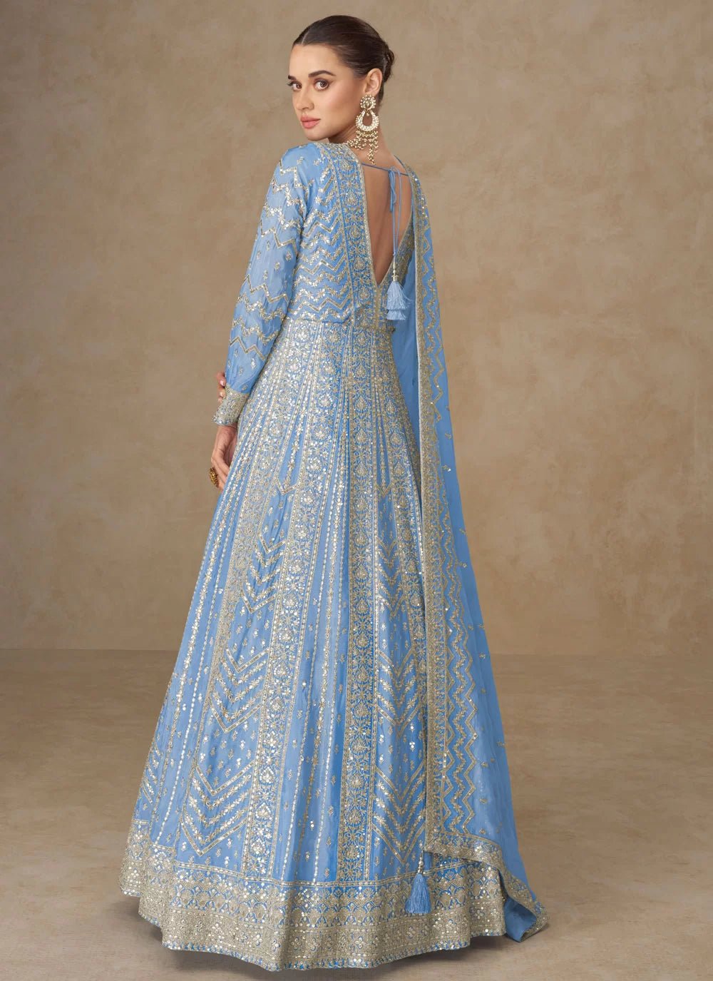 Gorgeous Baby Blue ASA - Indian Dress House 786