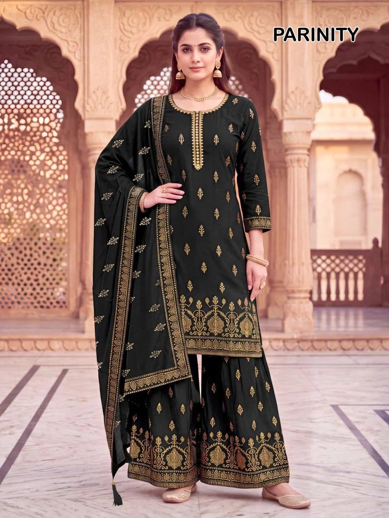 Gorgeous Black/ White & Gold BPS FVD - Indian Dress House 786