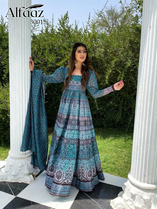 Gorgeous Blue ALF 3001 KT - Indian Dress House 786