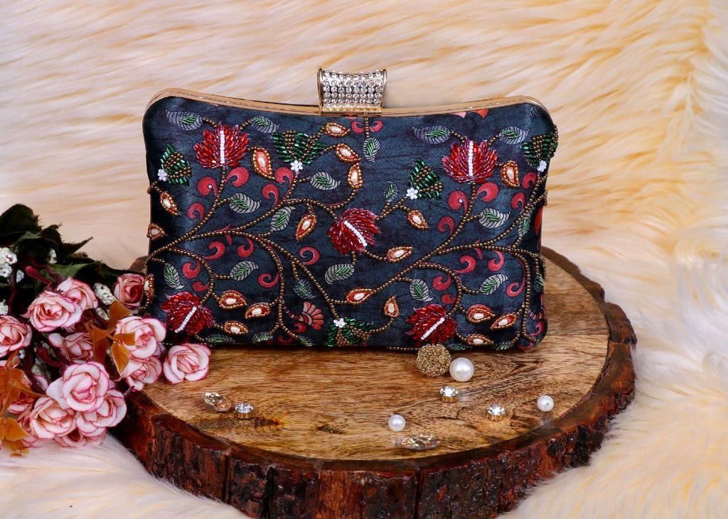 Gorgeous Blue & Red Floral CFB - Indian Dress House 786