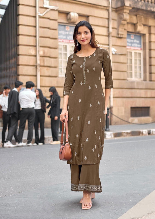 Gorgeous Brown MT 4006 KTS - Indian Dress House 786