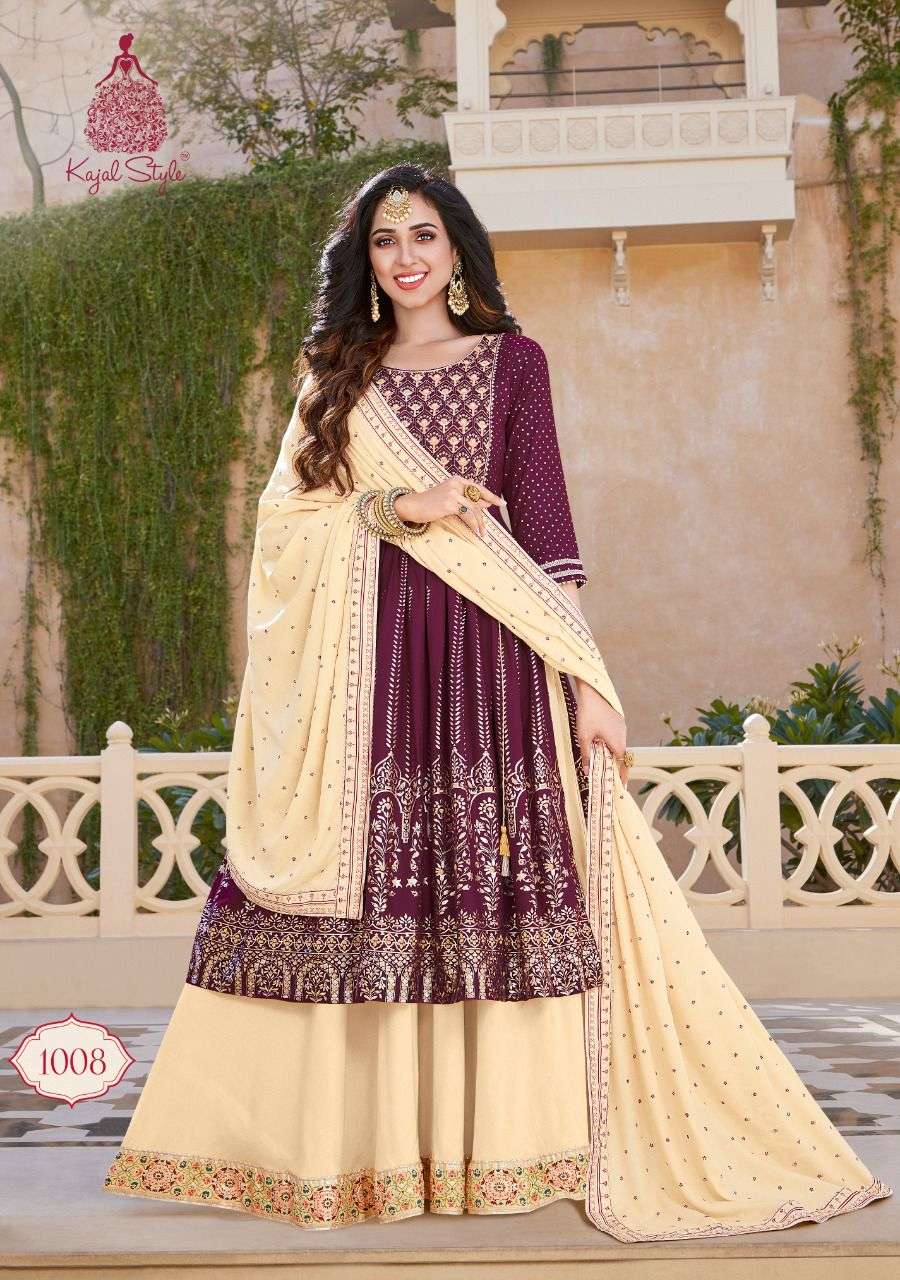 Gorgeous Cream & Purple KST - Indian Dress House 786