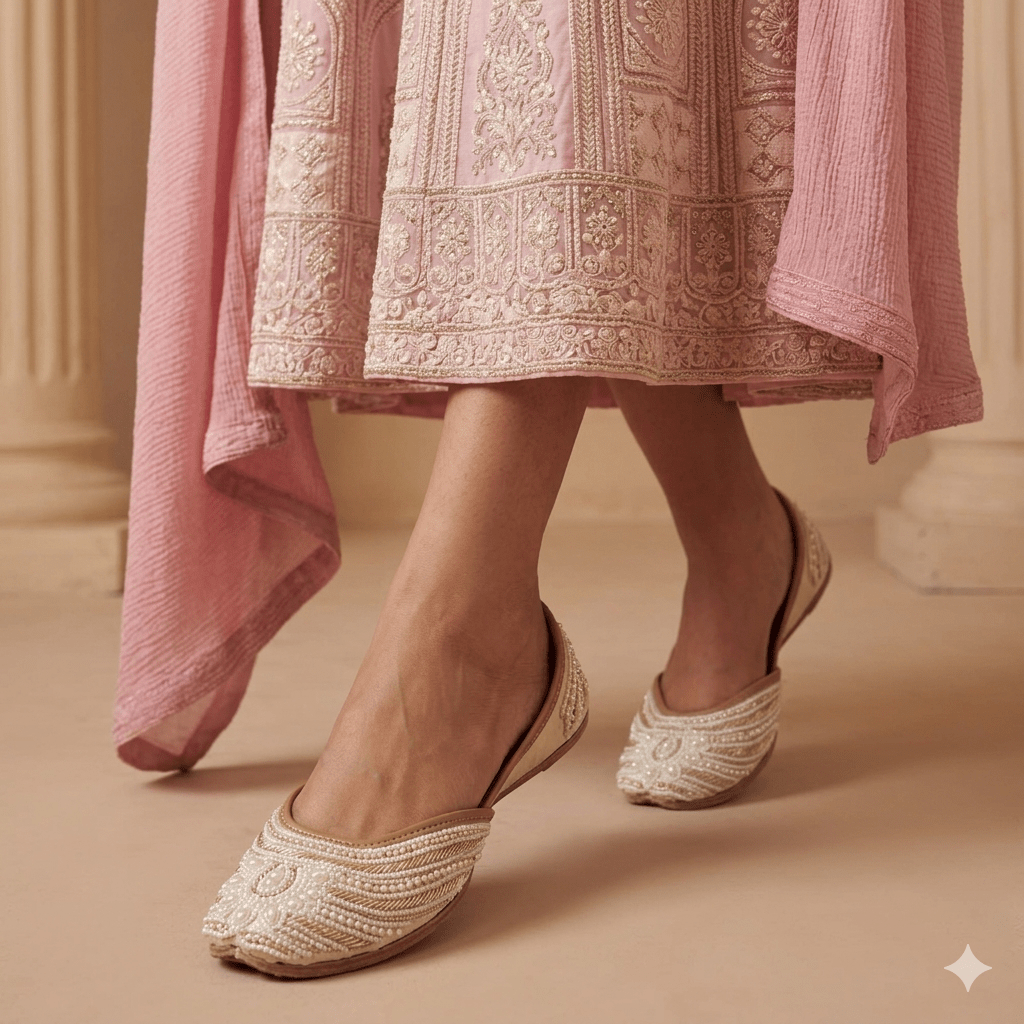 Gorgeous Cream & White JTS - Indian Dress House 786
