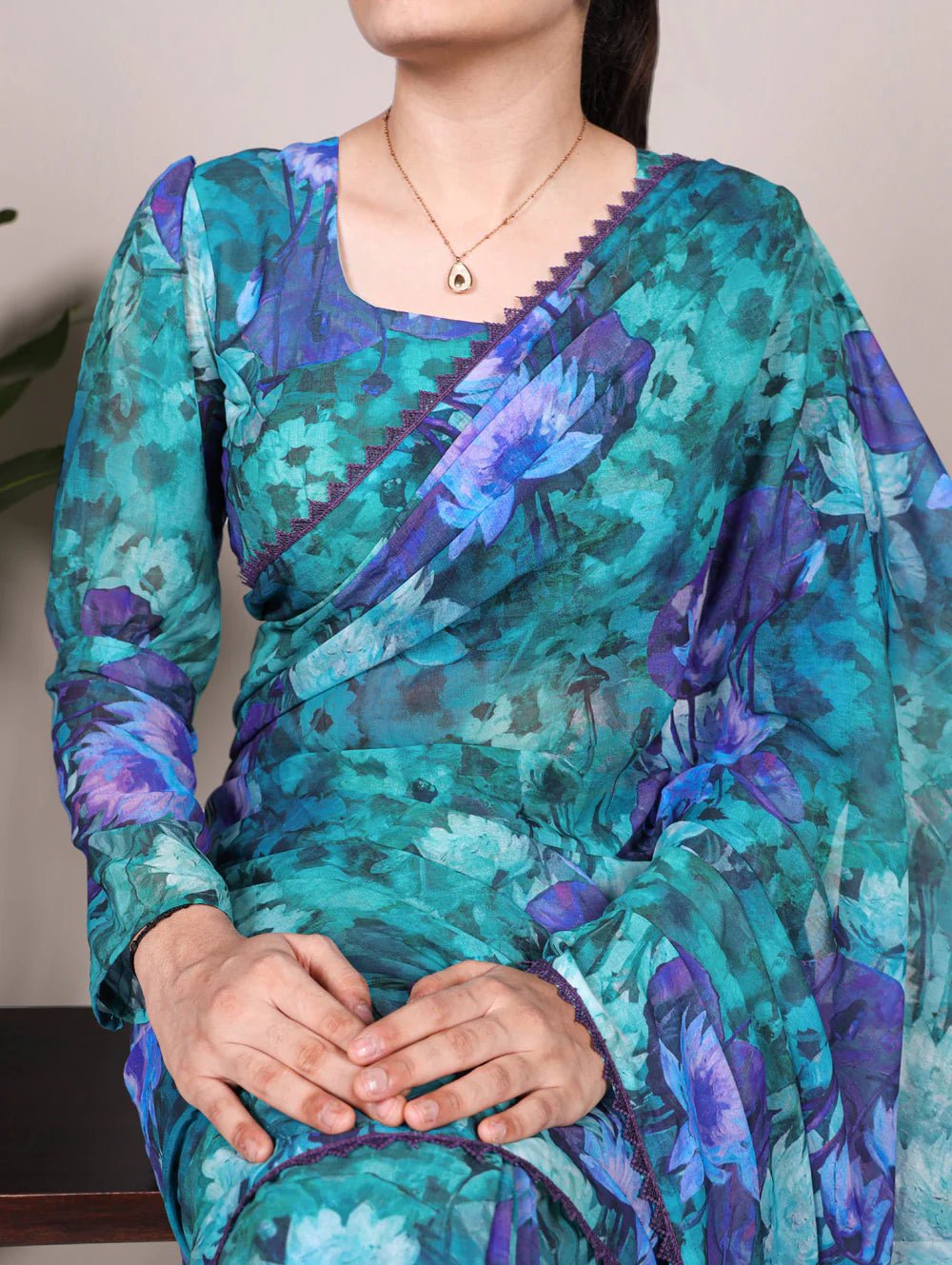 Gorgeous Firozi Blue YF Saree - Indian Dress House 786