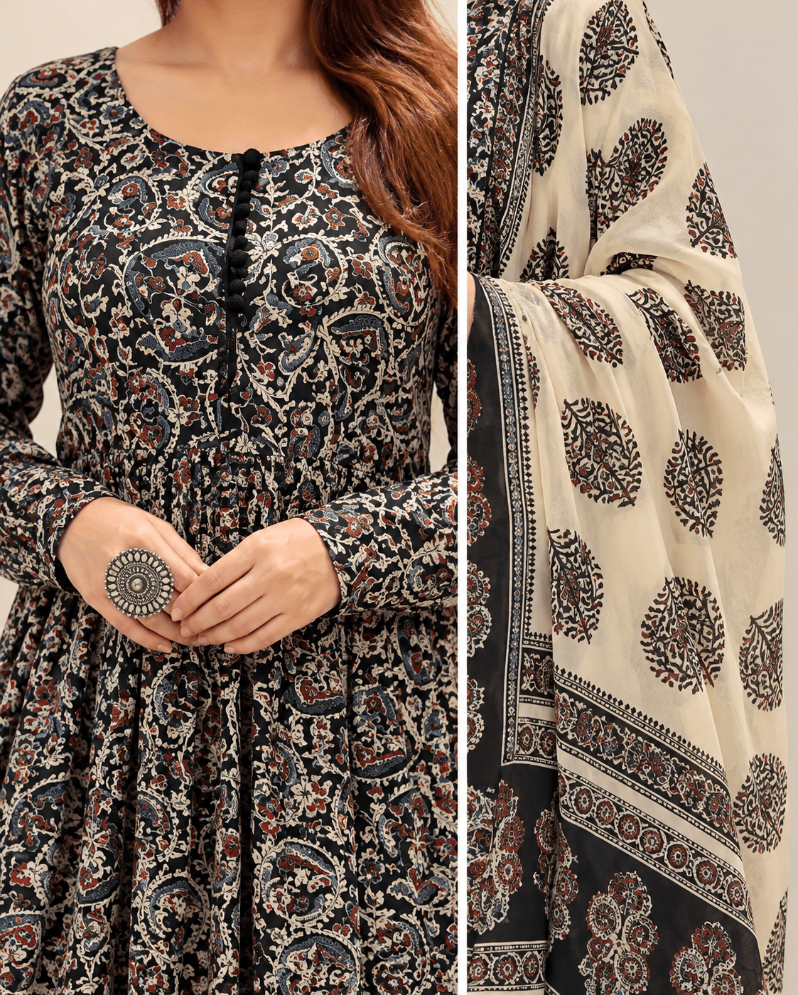 Gorgeous Floral Black AVL FVD - Indian Dress House 786