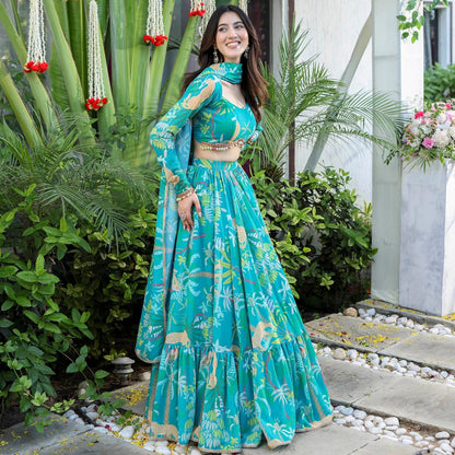 Gorgeous Floral Blue JGL - Indian Dress House 786