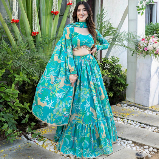 Gorgeous Floral Blue JGL - Indian Dress House 786