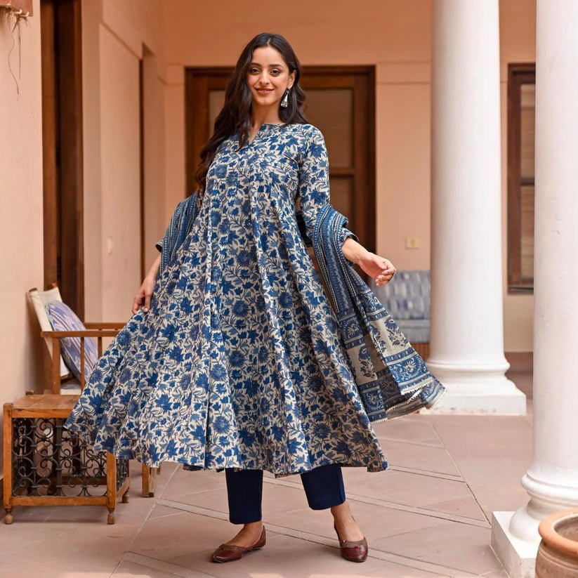 Gorgeous Floral Blue Menka FVD - Indian Dress House 786