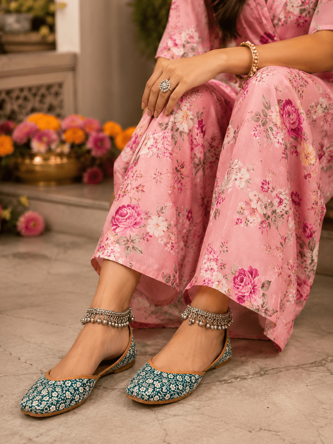Gorgeous Floral Blue Printed JTS - Indian Dress House 786