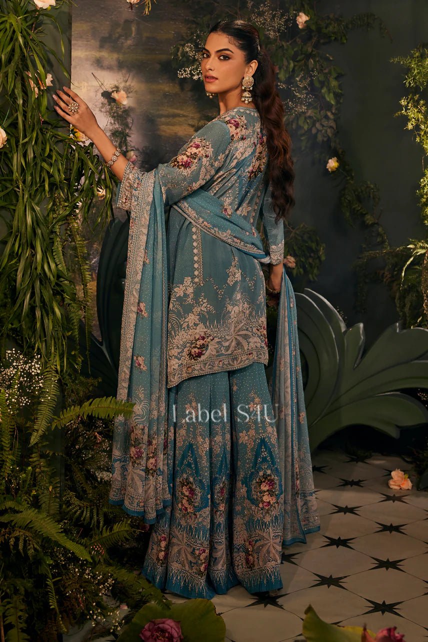 Gorgeous Floral Blue SHIV - Indian Dress House 786