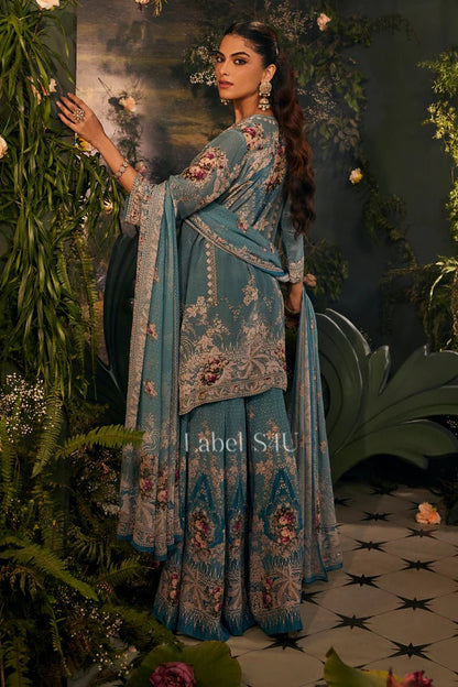 Gorgeous Floral Blue SHIV - Indian Dress House 786