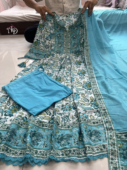 Gorgeous Floral Blue VC FVD - Indian Dress House 786