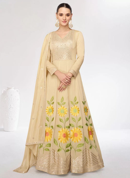 Gorgeous Floral Cream ASGM - Indian Dress House 786