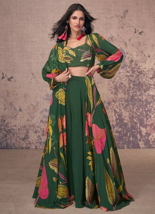Gorgeous Floral Green SYMP - Indian Dress House 786