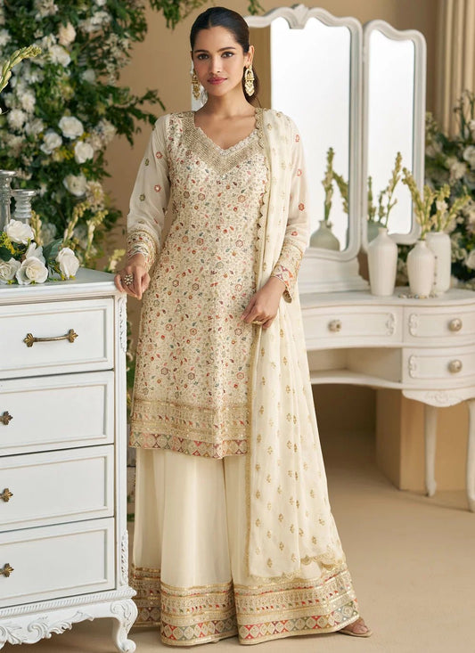 Gorgeous Floral Off White SMSH - Indian Dress House 786