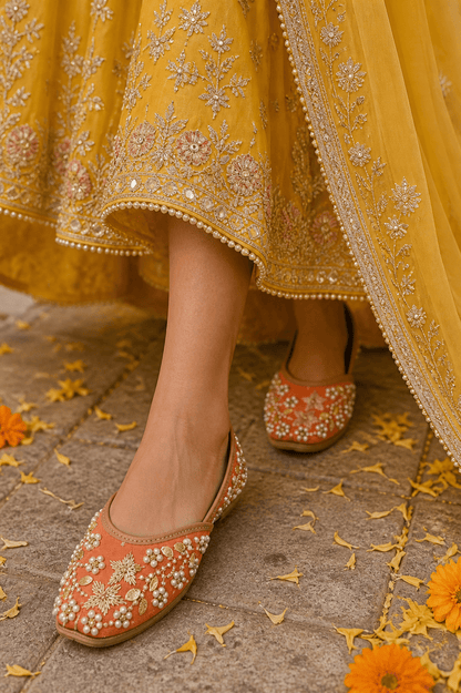 Gorgeous Floral Orange JTS - Indian Dress House 786