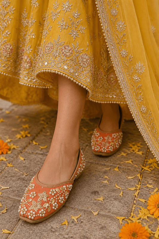 Gorgeous Floral Orange JTS - Indian Dress House 786