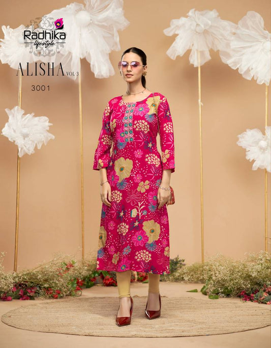 Gorgeous Floral Pink RDL 3001 FVD - Indian Dress House 786