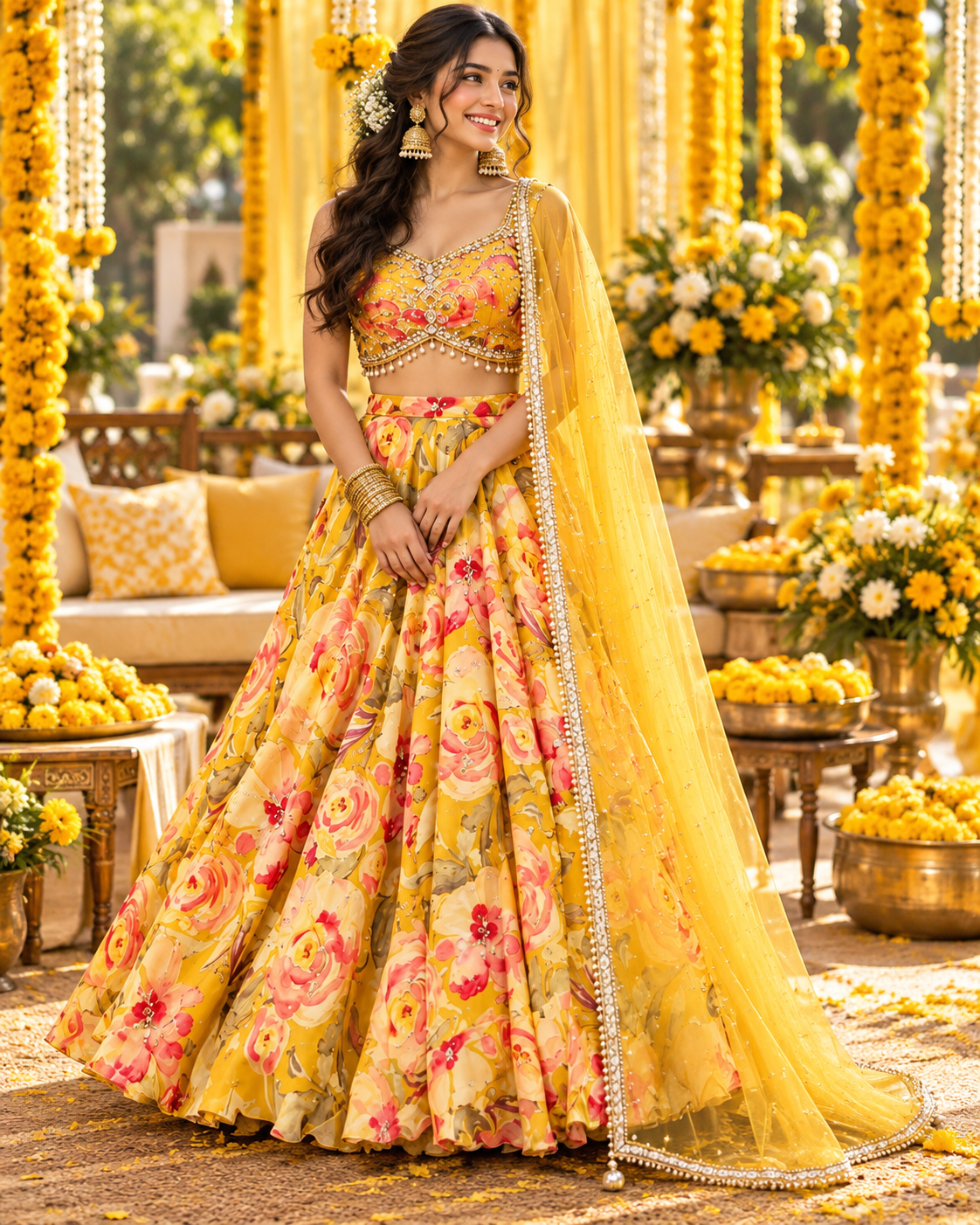 Gorgeous Floral Soft Silk DPL - Indian Dress House 786
