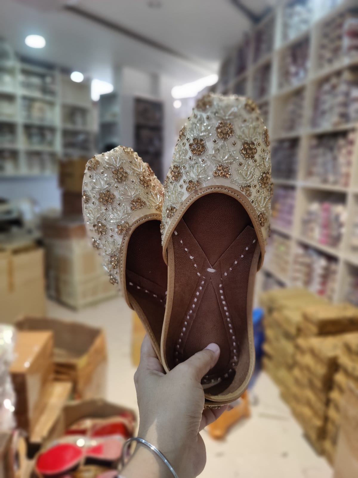 Gorgeous Gold Soft Floral JTS - Indian Dress House 786