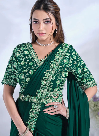 Gorgeous Green Floral MHSA - Indian Dress House 786