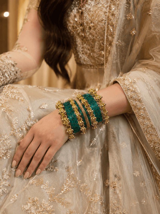 Gorgeous Green & GOLD JWY - Indian Dress House 786