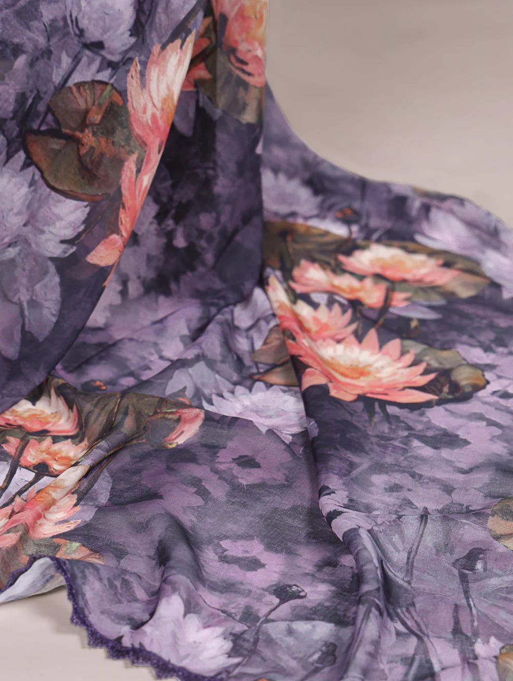Gorgeous Grey Purple YF Saree - Indian Dress House 786