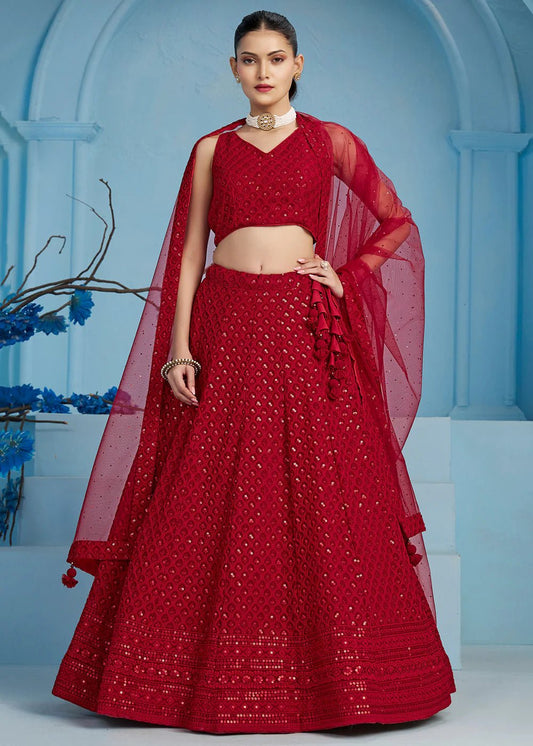 Gorgeous Hot Red ZFL - Indian Dress House 786
