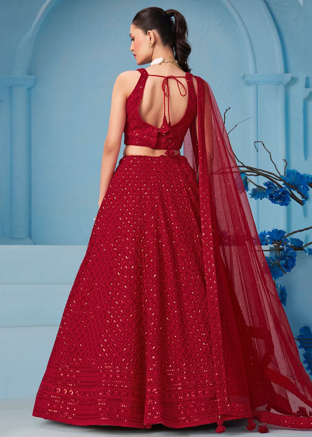 Gorgeous Hot Red ZFL - Indian Dress House 786