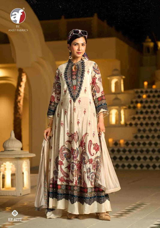 Gorgeous Ivory Floral Print AF 4222 SHIV - Indian Dress House 786