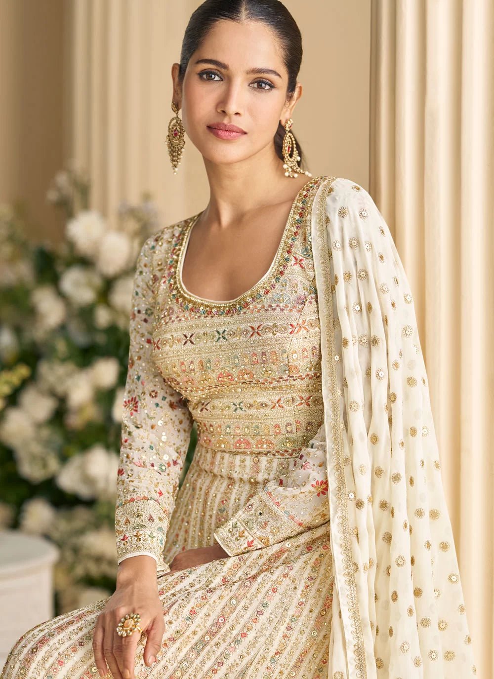 Gorgeous Ivory SYPR - Indian Dress House 786