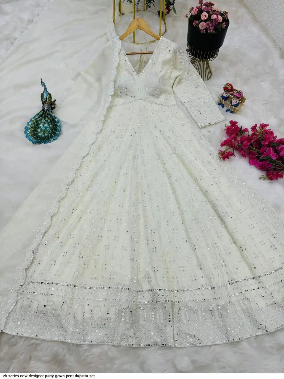 Gorgeous Ivory White FVD - Indian Dress House 786
