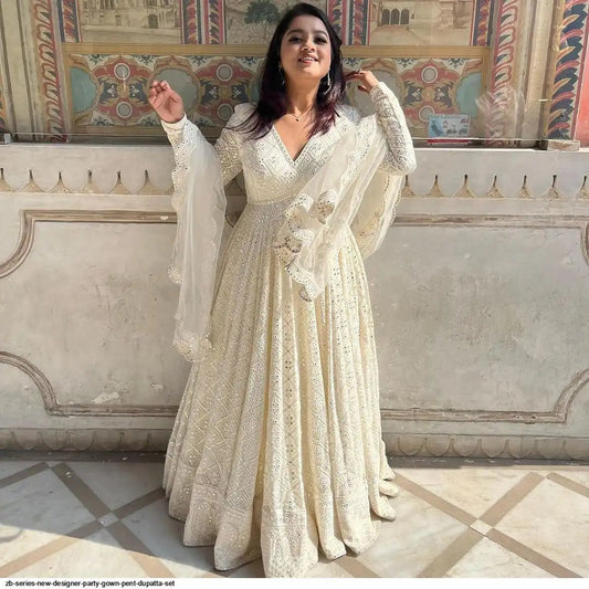Gorgeous Ivory White FVD - Indian Dress House 786