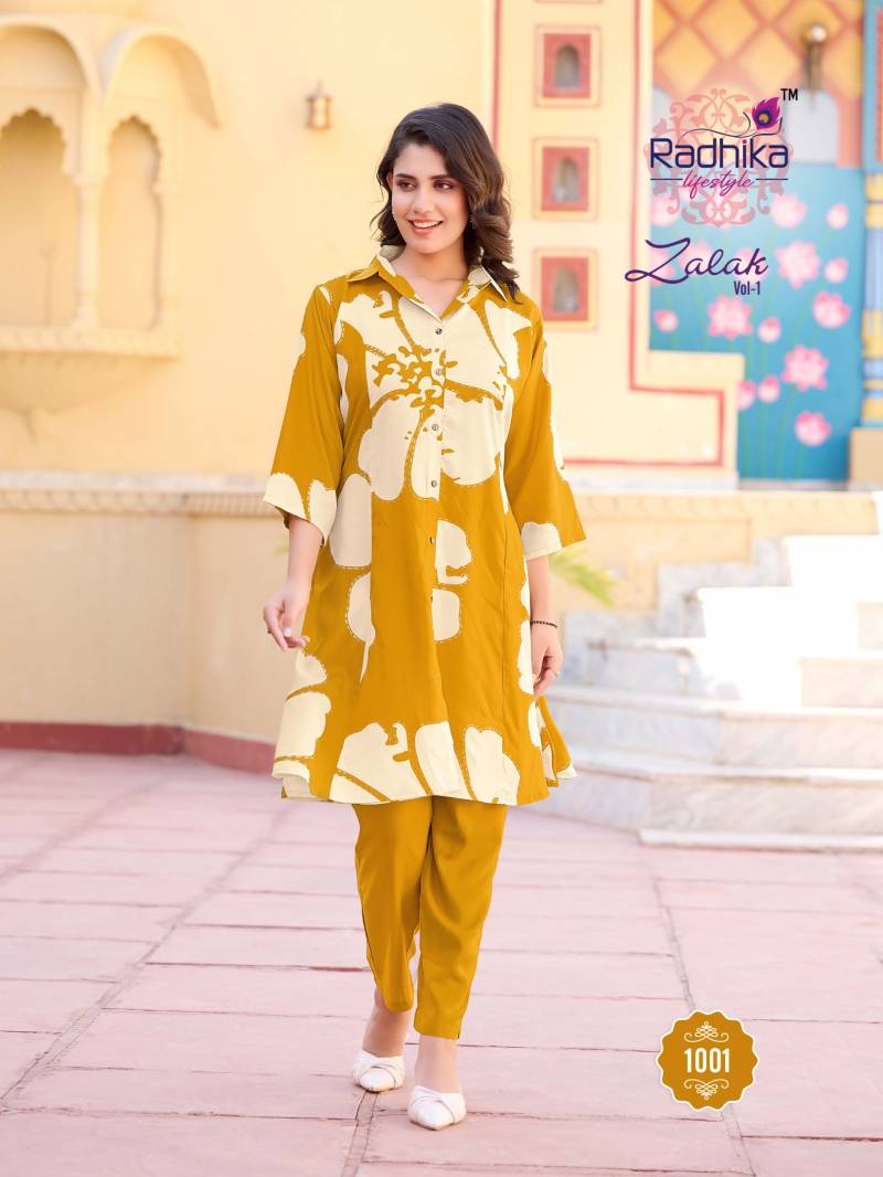 Gorgeous Mustard Floral RDZ 1001 FVD - Indian Dress House 786