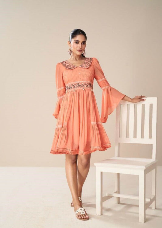 Gorgeous Orange Peach VMT 2209 FVD - Indian Dress House 786