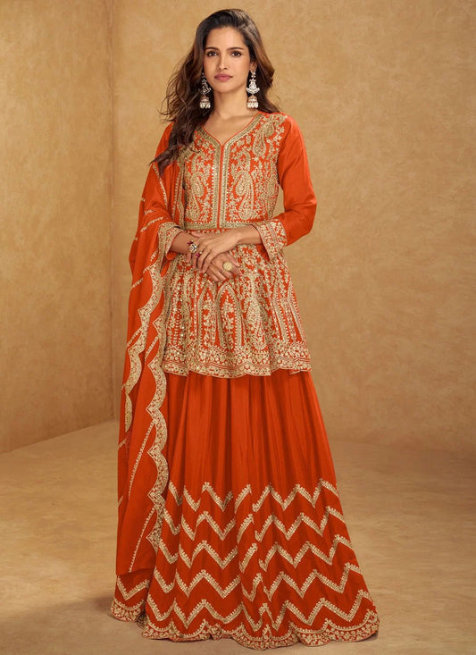 Gorgeous Orange RNS - Indian Dress House 786