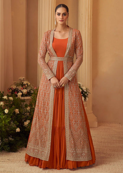 Gorgeous Orange SYKJ - Indian Dress House 786