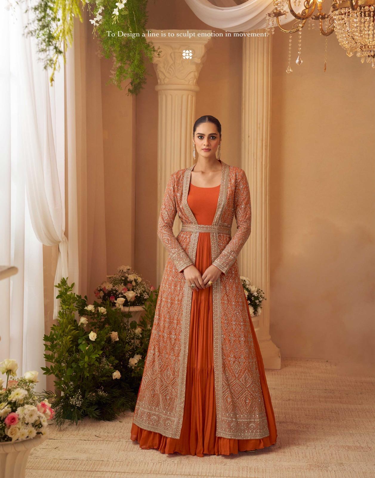 Gorgeous Orange SYKJ - Indian Dress House 786