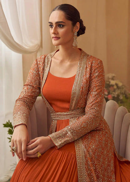 Gorgeous Orange SYKJ - Indian Dress House 786