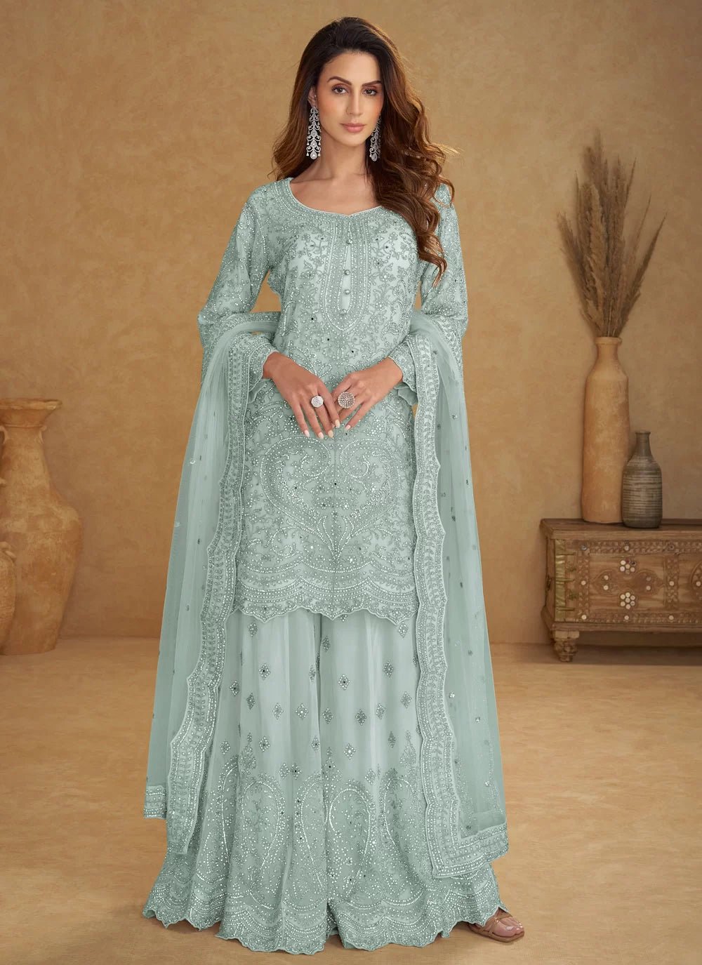 Gorgeous Pastel Blue GKSH - Indian Dress House 786