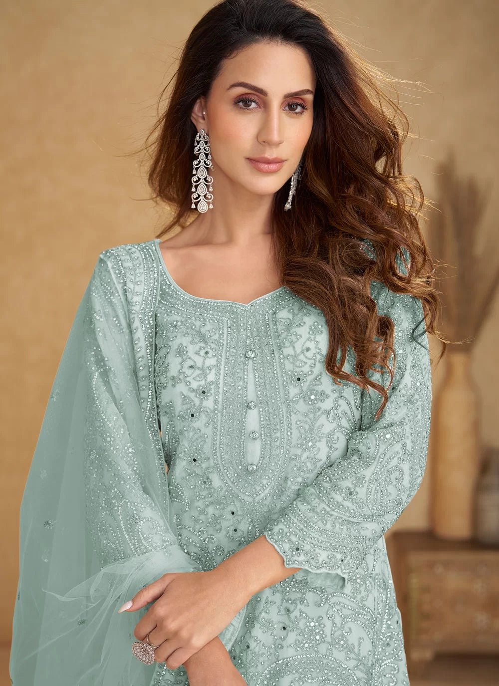 Gorgeous Pastel Blue GKSH - Indian Dress House 786